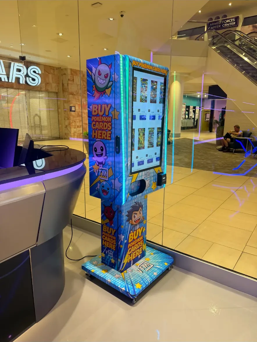 Pokémon card vending machine in a shopping center
